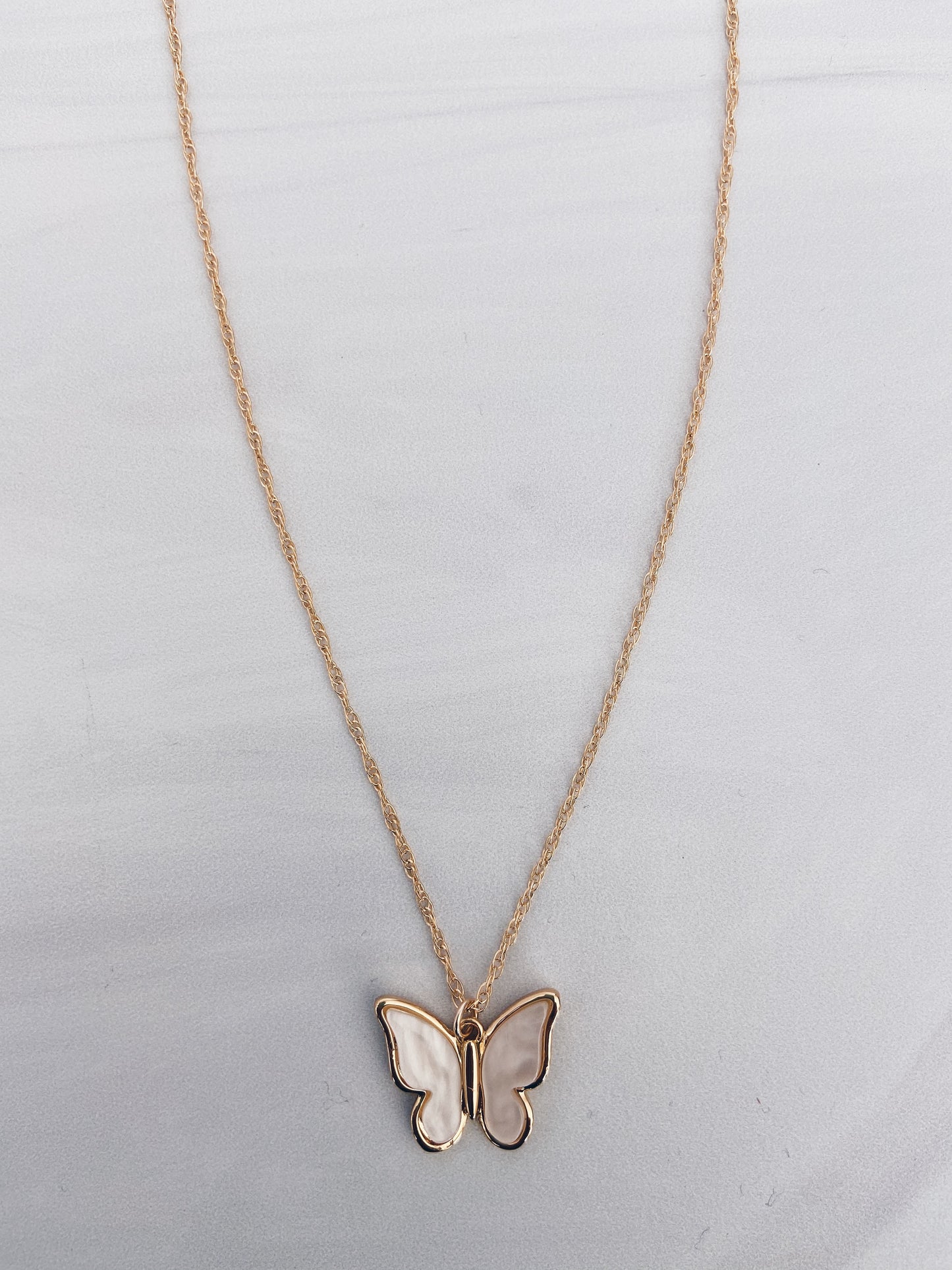 Pearlized Enamel Butterfly Necklace + More Colors