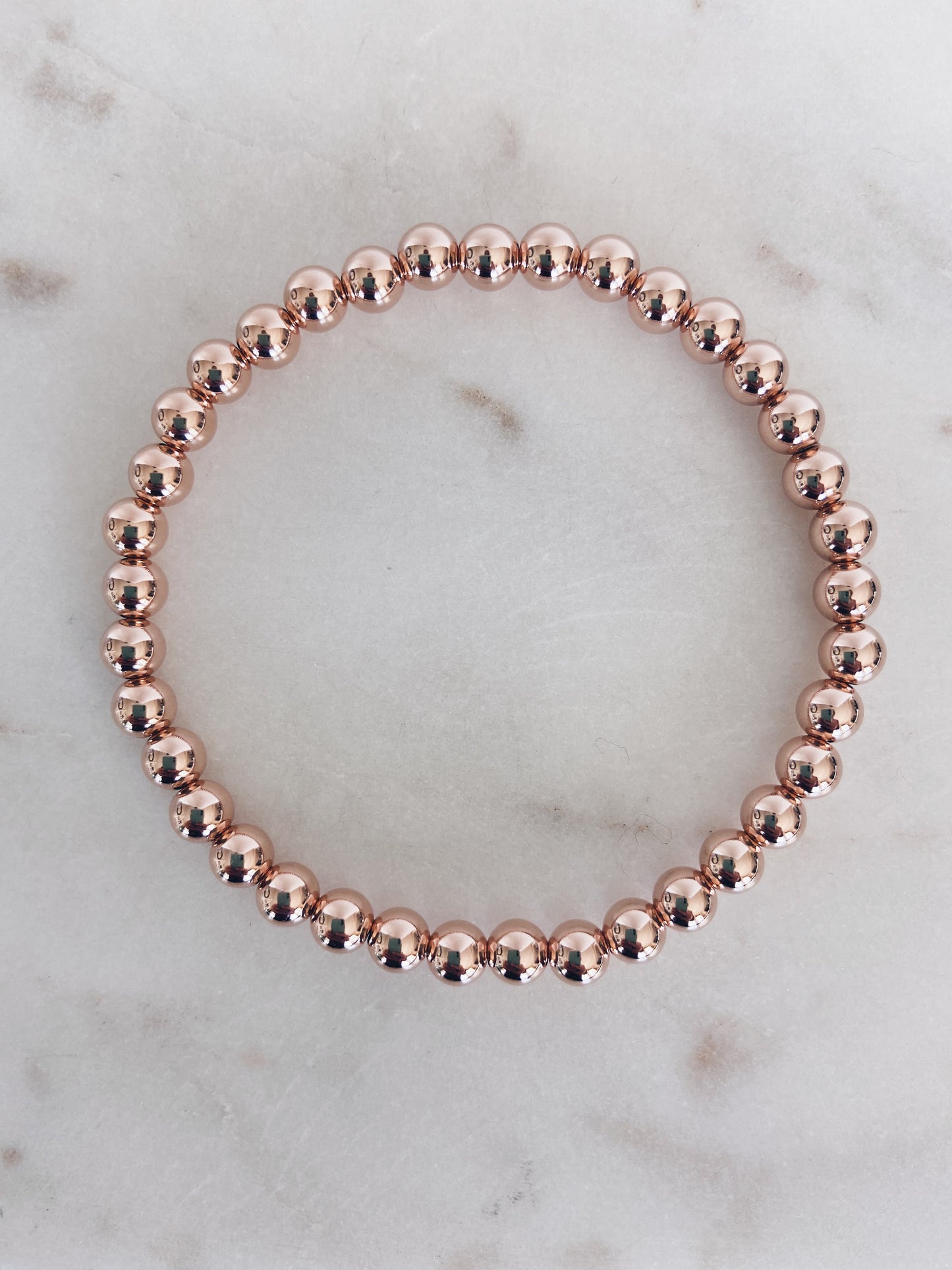 14k Rose Gold Filled Beaded Bracelet (+ bead sizes available)