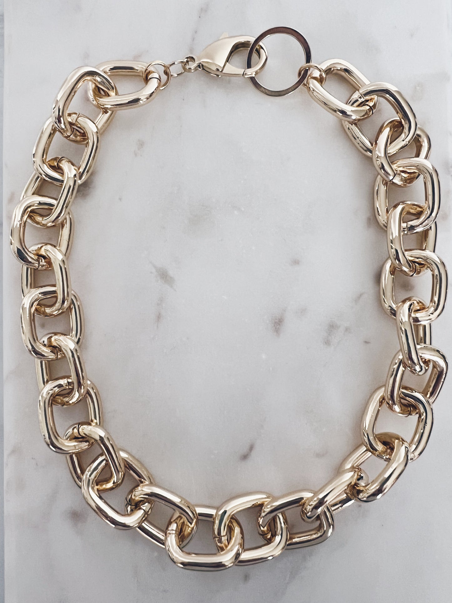 Mega Gold Square Chain Bracelet