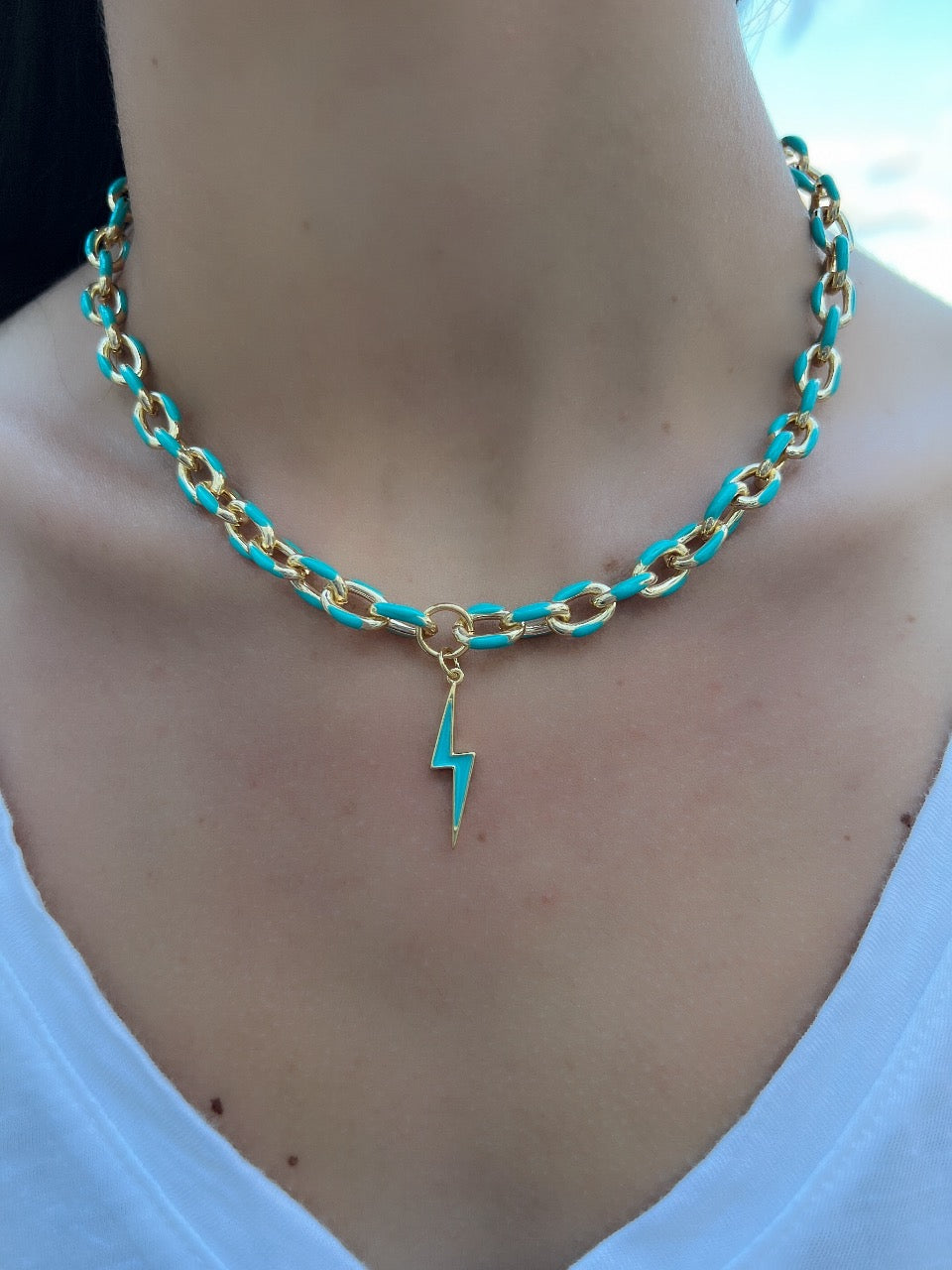 Enamel Link Chain Necklace + More Colors