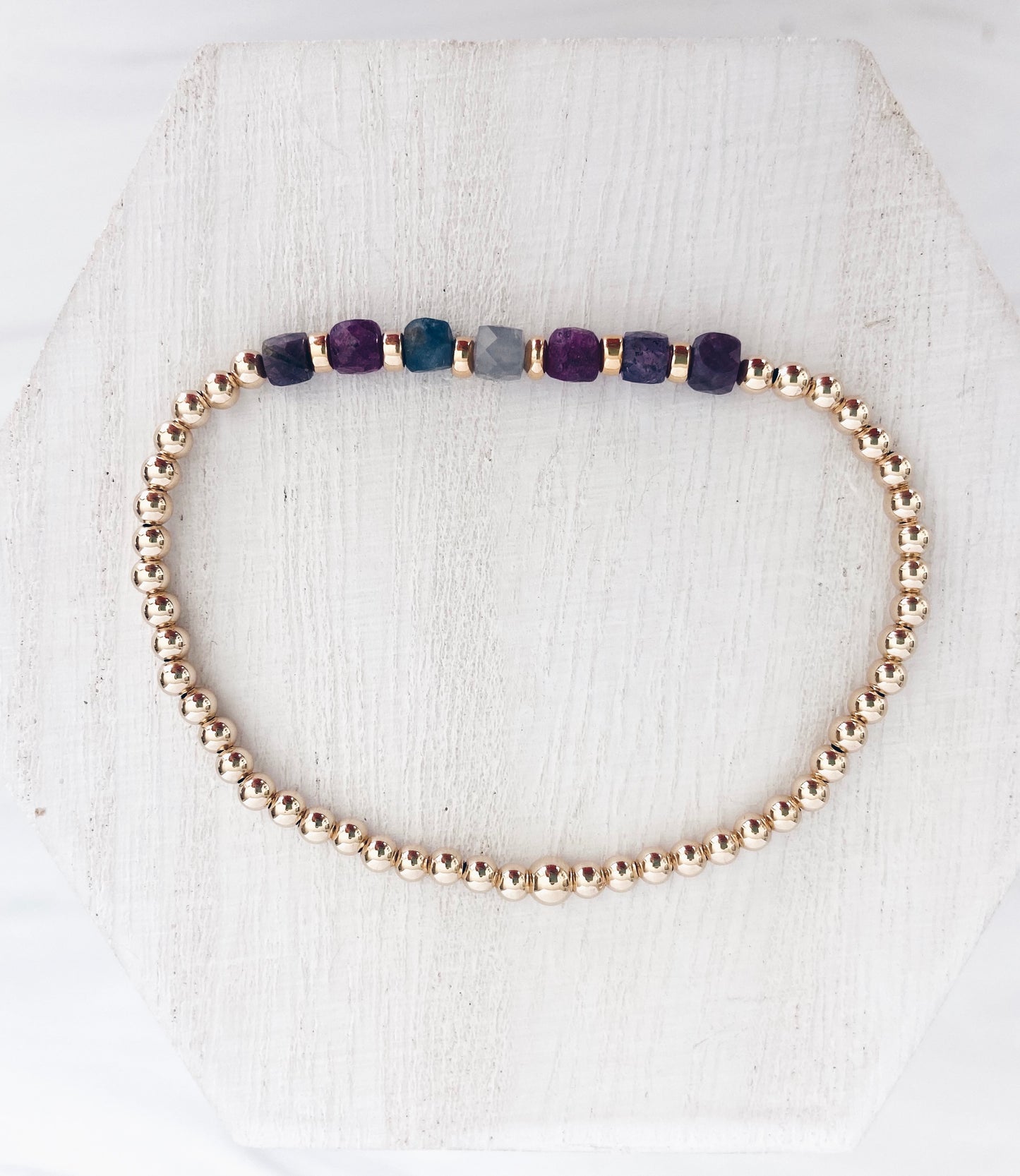 Square Gemstone Beaded Bracelet + More Colors