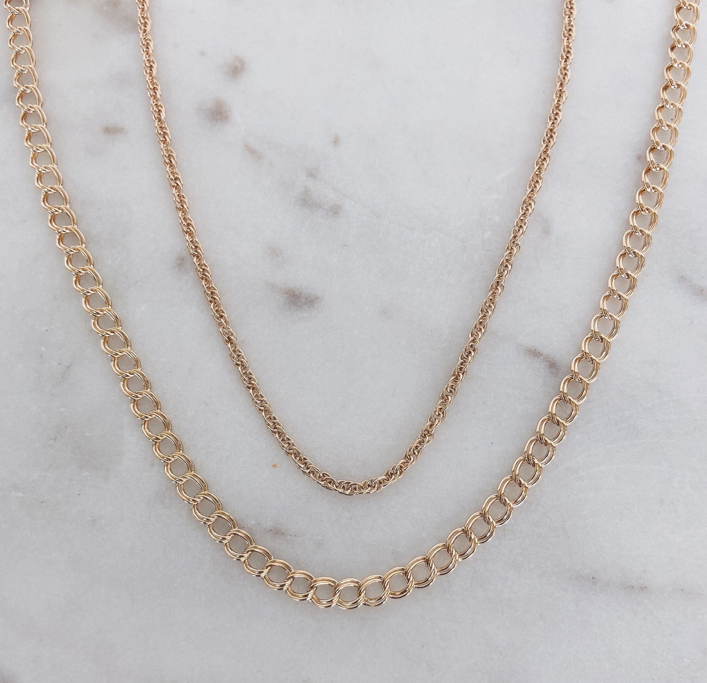 Rope & Curb Chain Layered Necklace