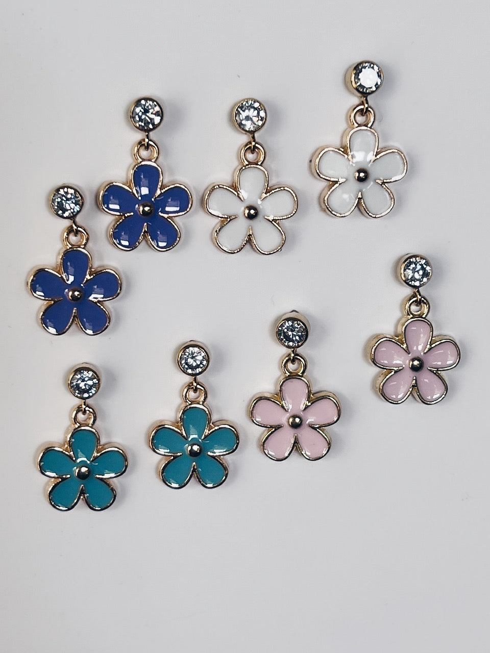 Enamel Daisy & CZ Earrings + More Colors