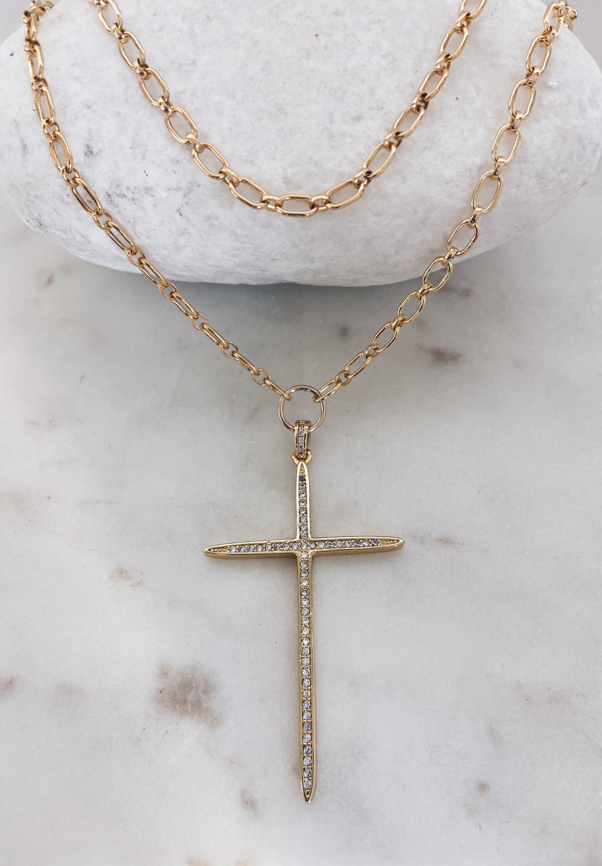 14k Gold Filled CZ Cross Necklace – Mac & Ry Jewelry
