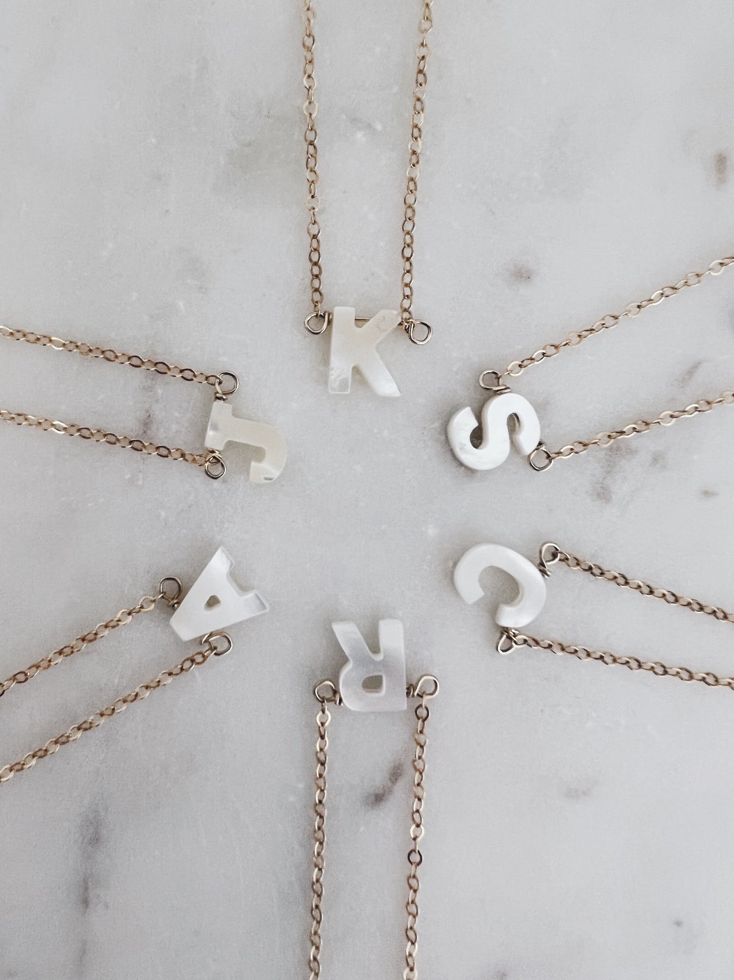 Mother of Pearl Initial Necklace + More Options