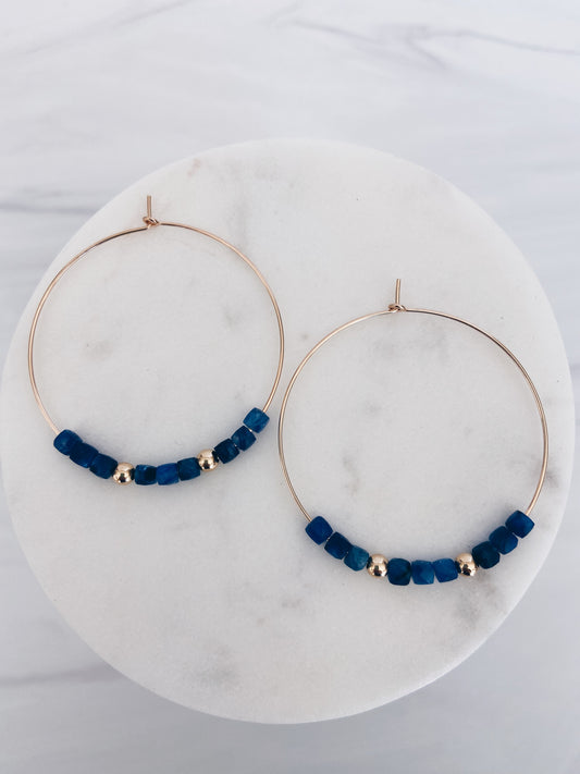 Square Gemstone Hoops + More Colors