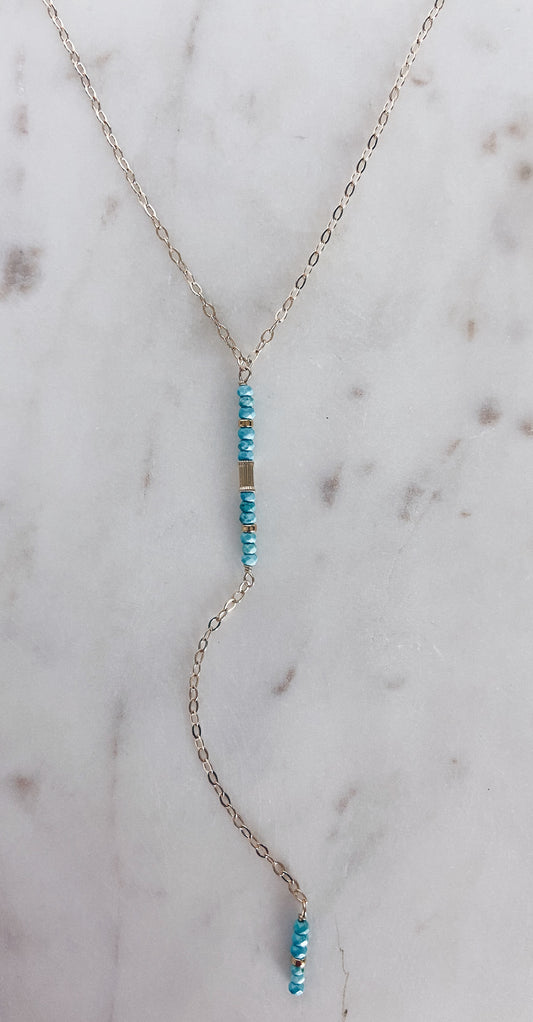 Turquoise Groovy Y Necklace