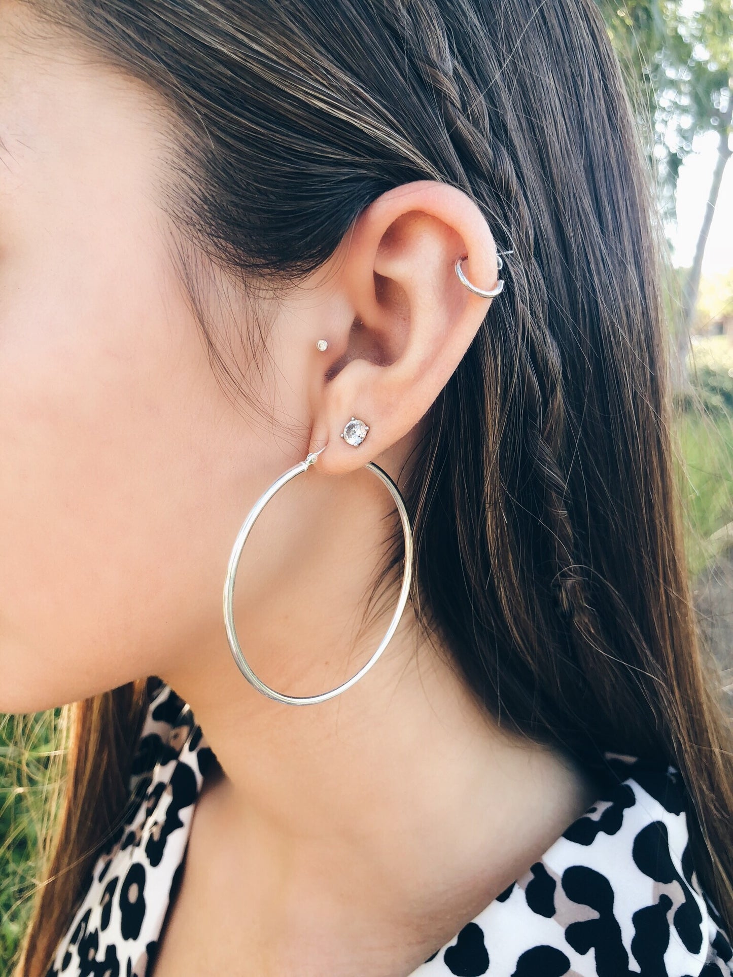 Extra Large Thin Hollow Hoops