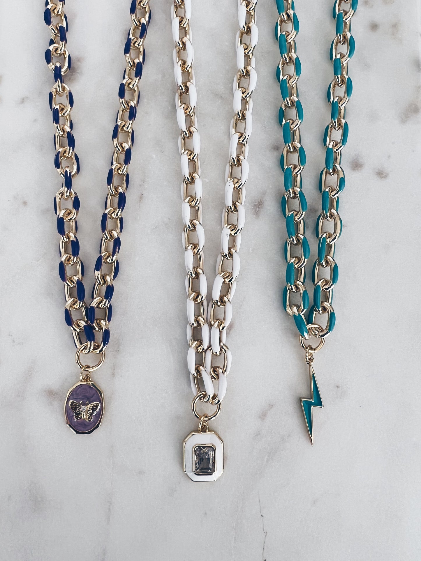 Enamel Link Chain Necklace + More Colors