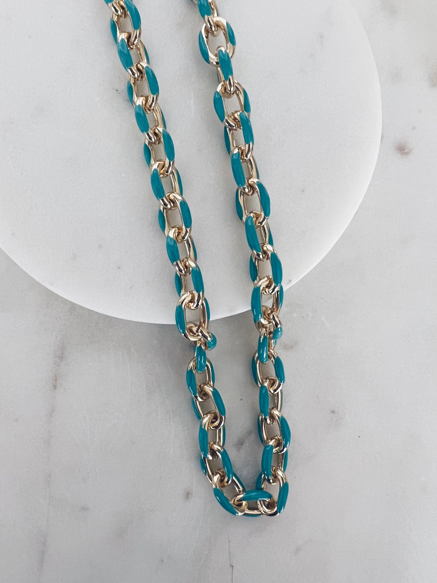 Enamel Link Chain Necklace + More Colors