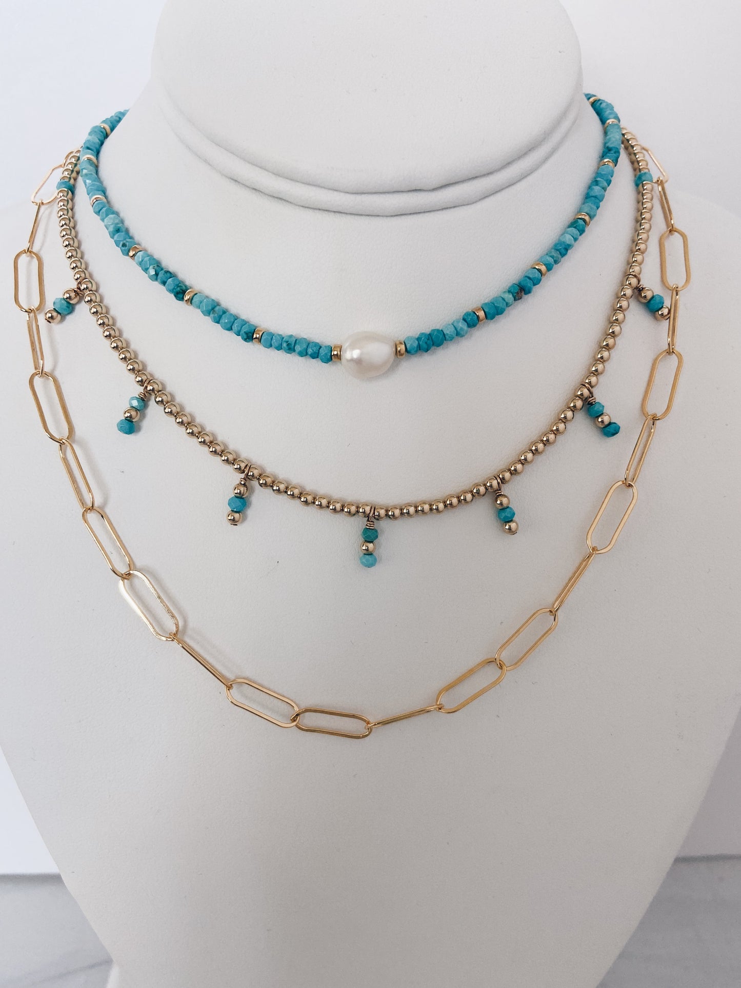 Turquoise & Pearl Choker + More Options