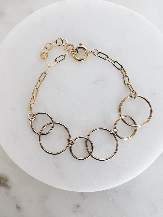 14k Gold Filled Circle Link Bracelet + More Options