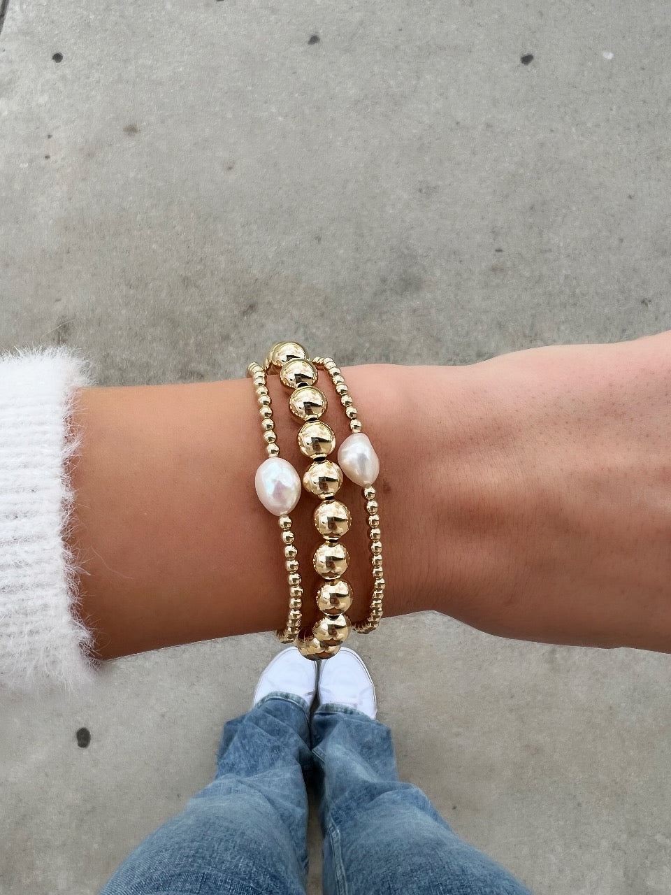 14k Gold Filled Baroque Pearl Bracelet