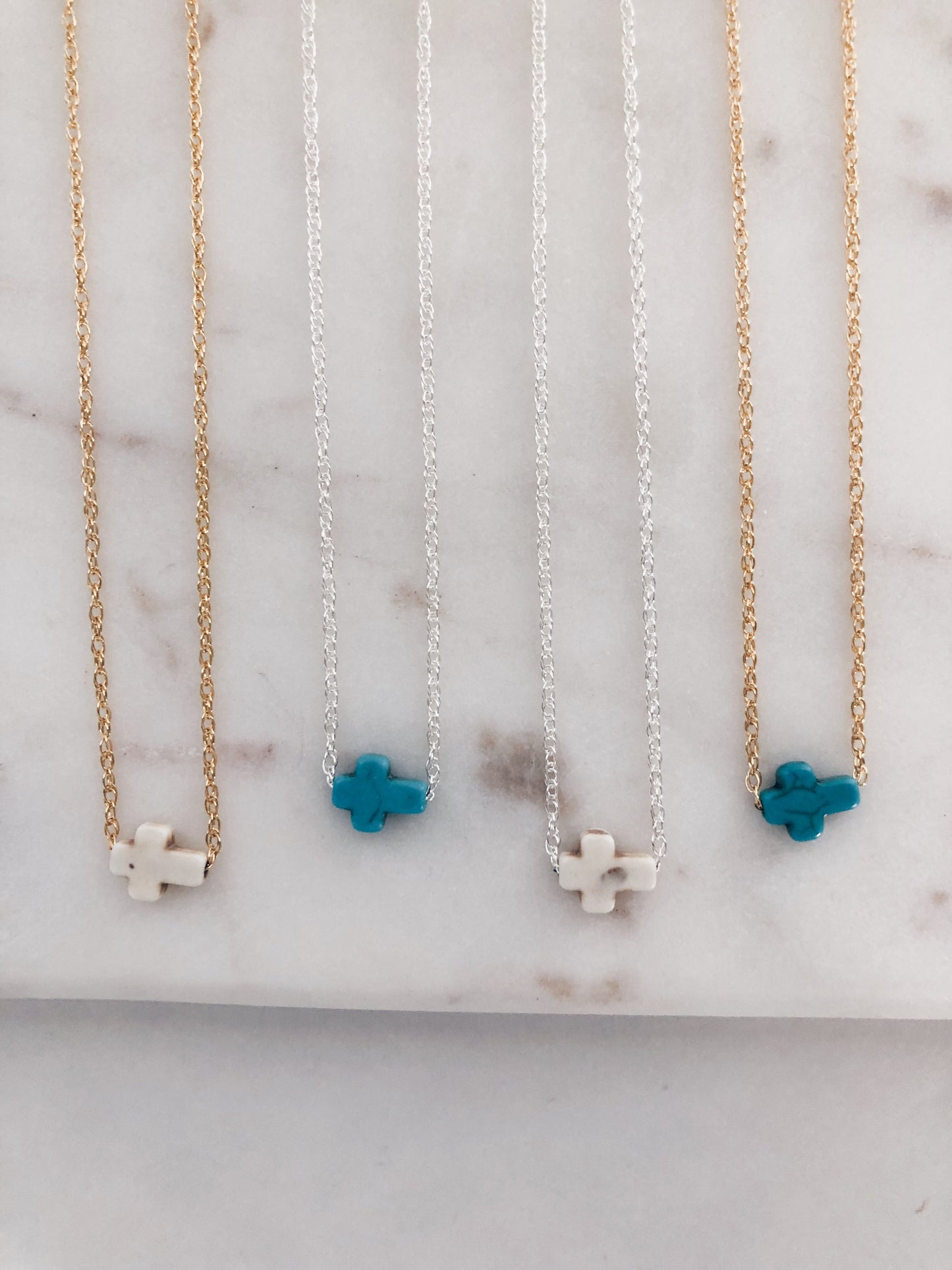 Mini Turquoise Cross Necklace