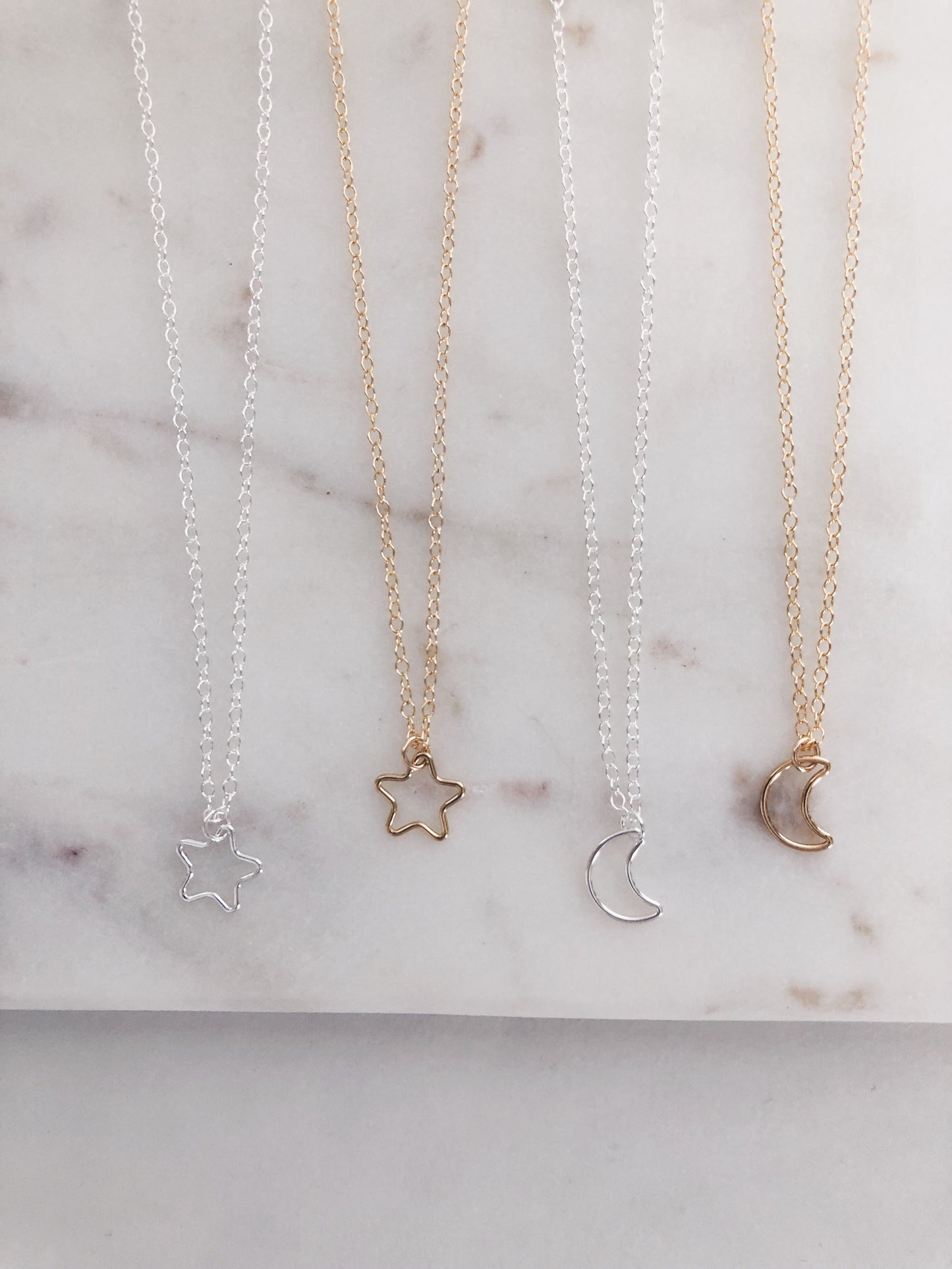 Mini Star or Moon Necklace